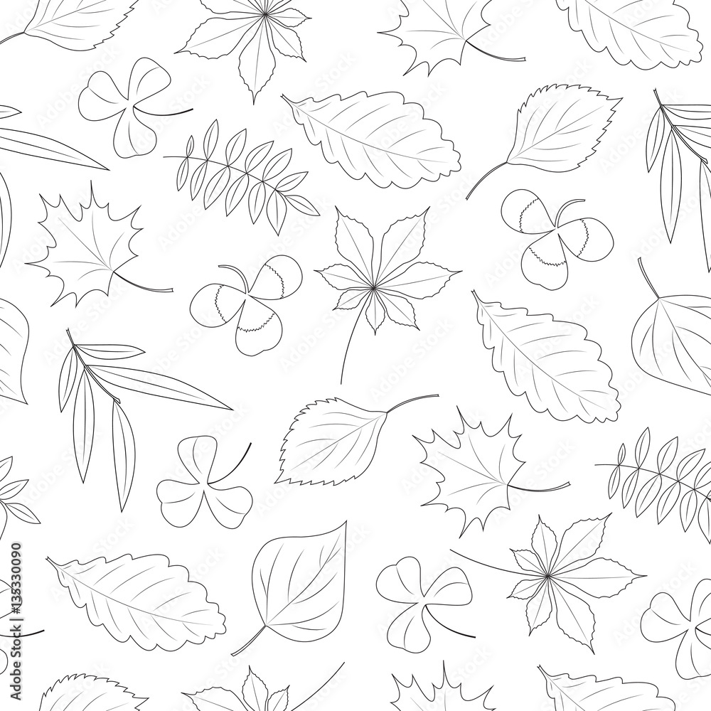 Seamless pattern of leaves