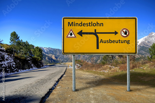 Schild 160 - Mindestlohn photo