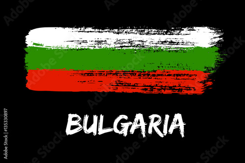 Bulgaria flag paint brush strokes
