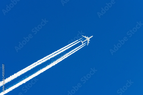 Airplane aviation airport contrail the clouds