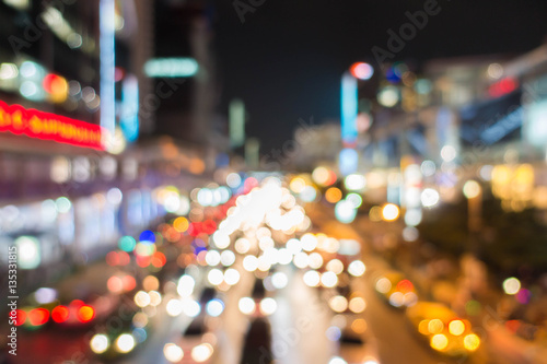 Wallpaper Mural Abstact blur bokeh of Evening traffic jam on road ,Bangkok, Thai Torontodigital.ca