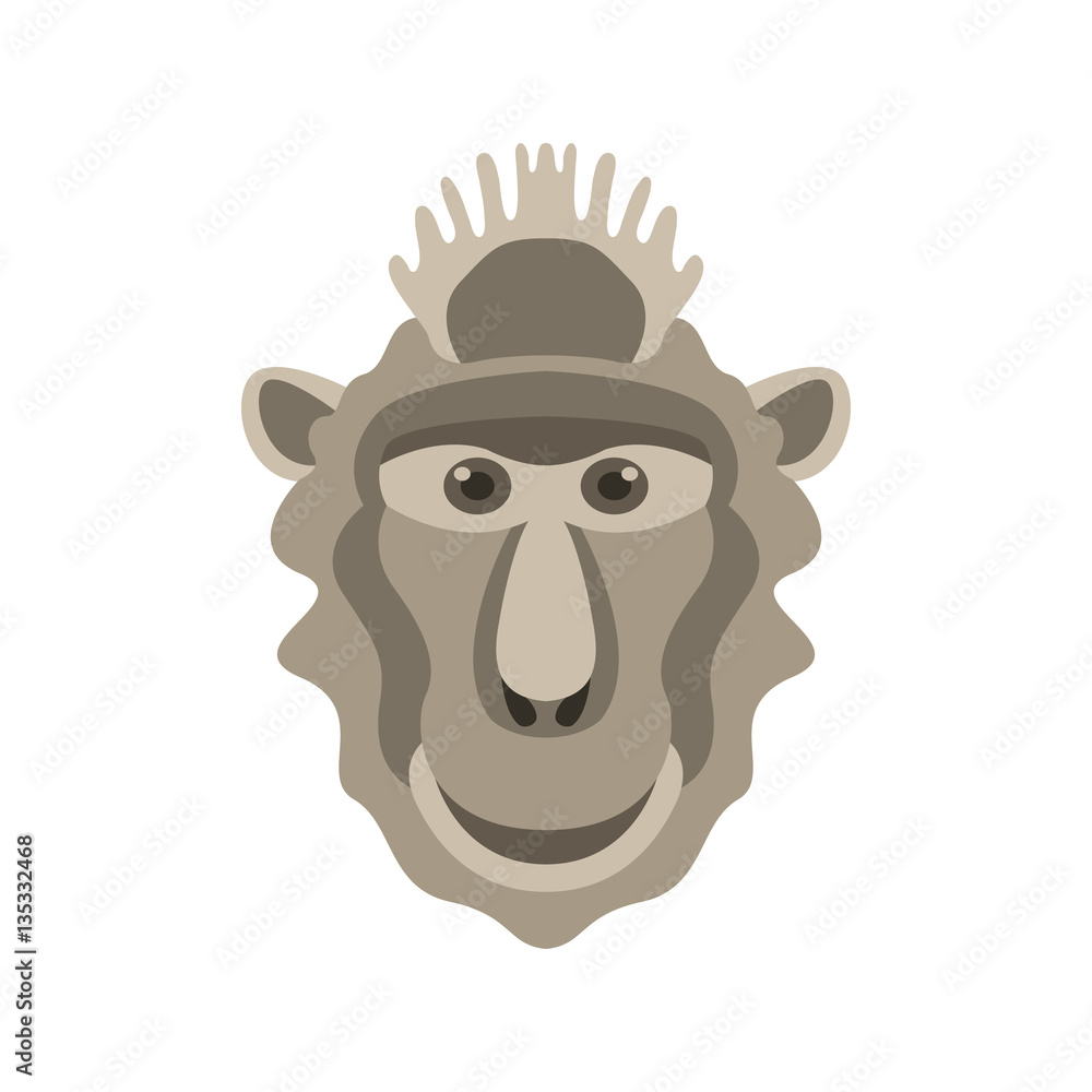 monkey head mask   vector illustration style Flat