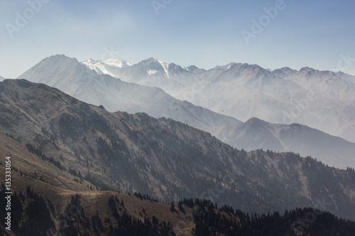high mountains in Kazakhstan near Almaty city
