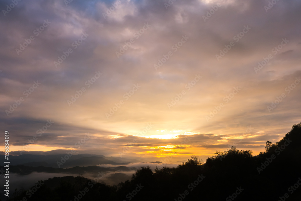 Of Sunset And Mountai,Tak in Thailand