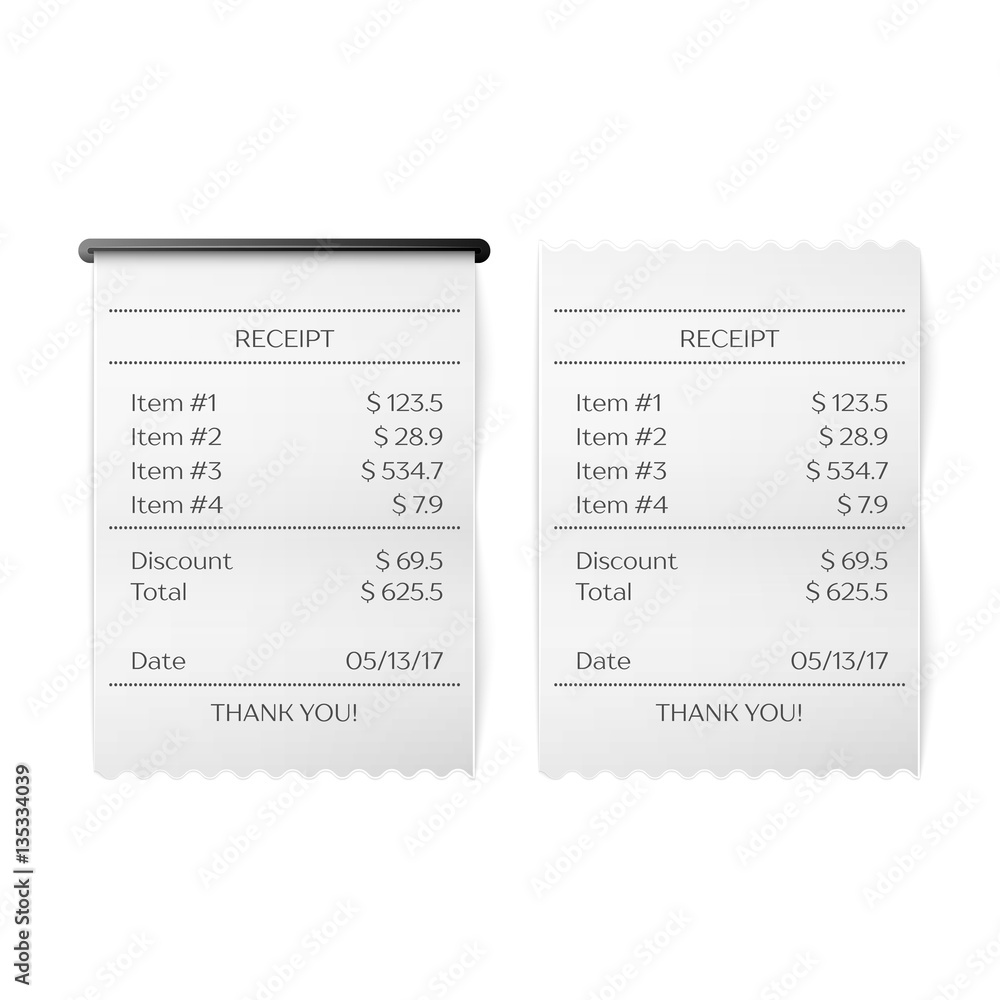 Naklejka premium Printed receipt vector
