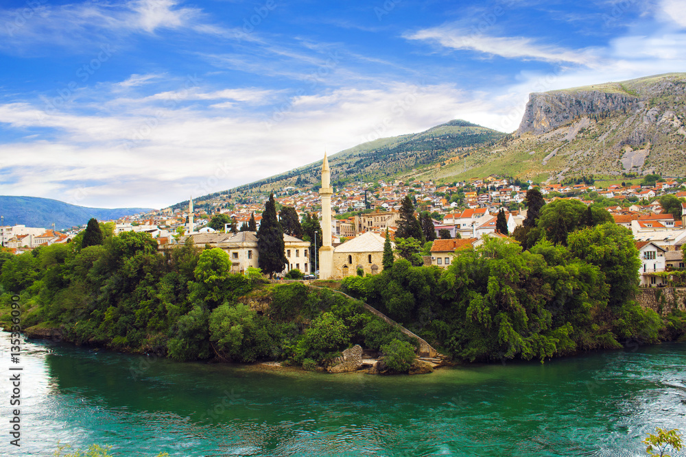 Beautiful view of the city of Mostar, Bosnia and Herzegovina