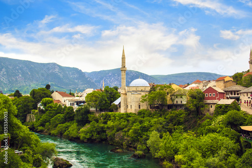 Beautiful view of the city of Mostar, Bosnia and Herzegovina © marinadatsenko