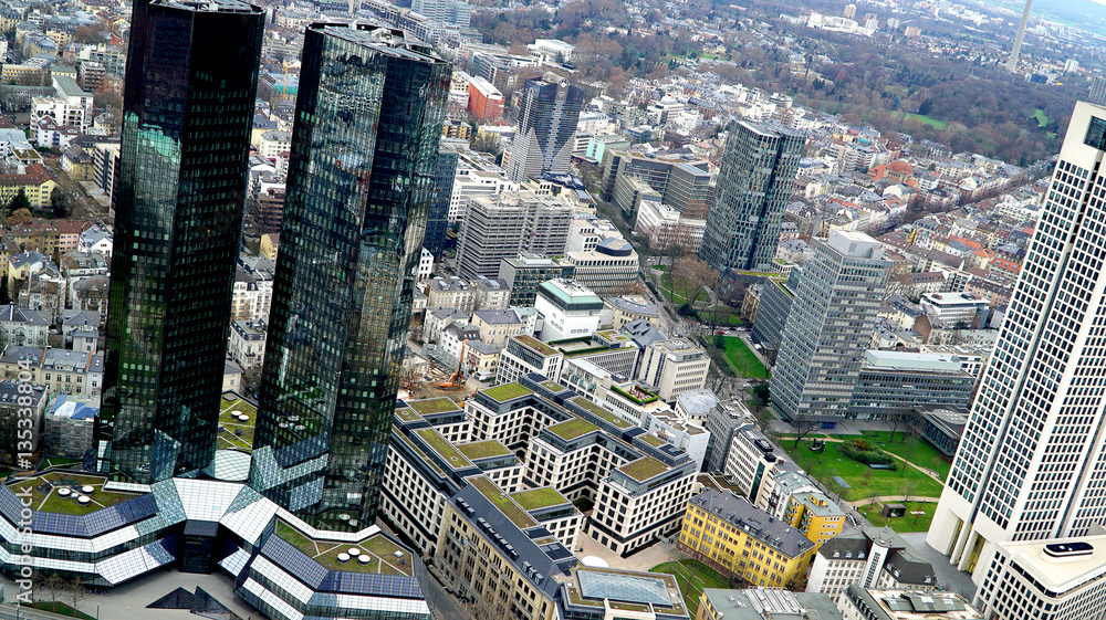 Fototapeta premium Frankfurt landscape from above