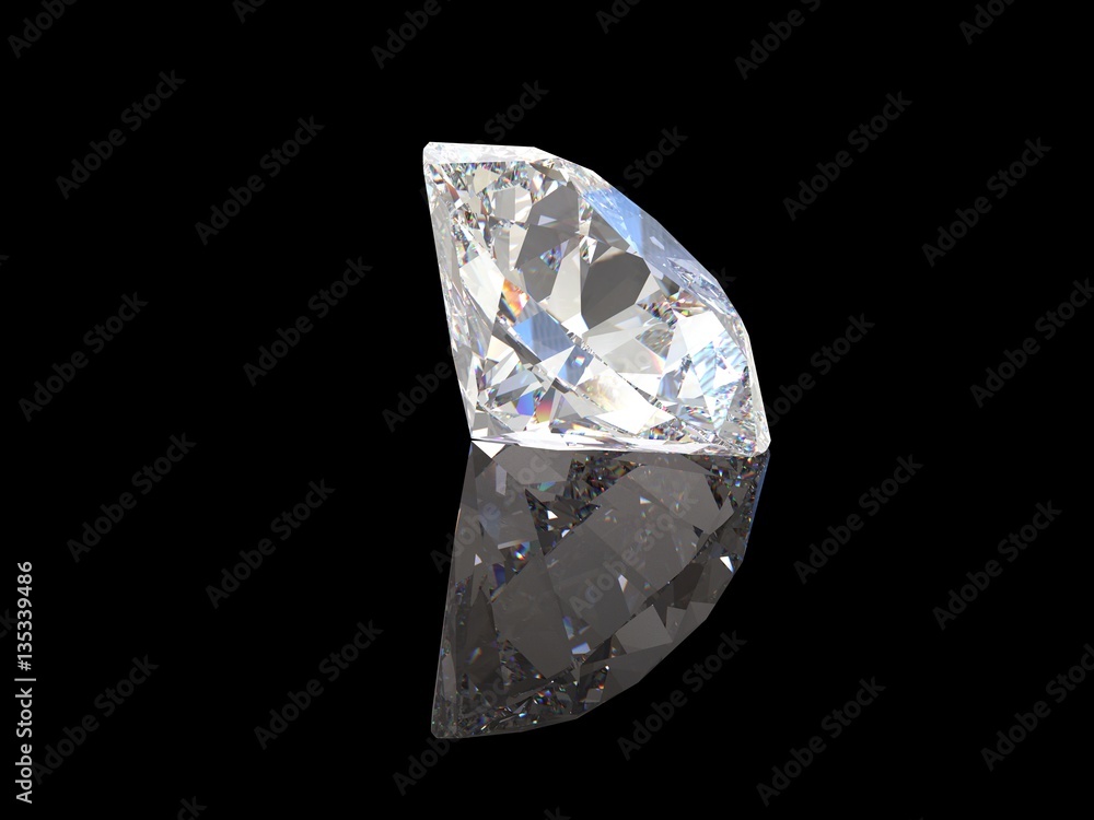 Large Clear Diamond on dark background. 3d Large Clear Diamond on dark background. 3d