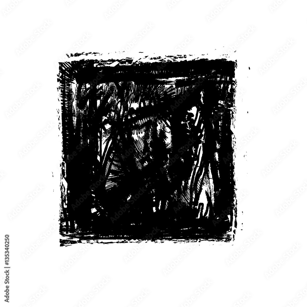 Fototapeta premium grunge black square background, paint brush
