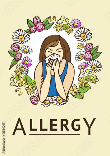 Allergies. Hay fever. Template
