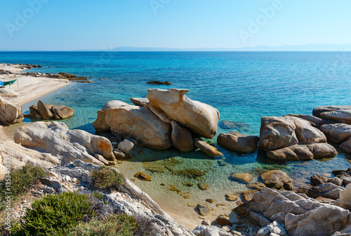 Summer Sithonia rocky coast, Greece.