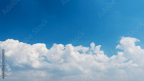 Cumulus cloudscape with blue sky panorama