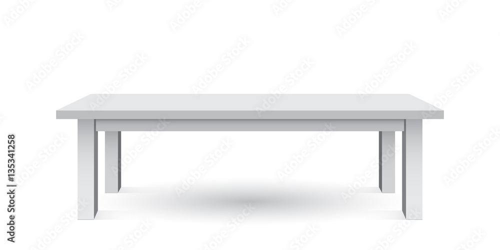 Vector 3d table for object presentation. Empty white top table isolated on white background.
Vector 3d table for object presentation. Empty white top table isolated on white background.