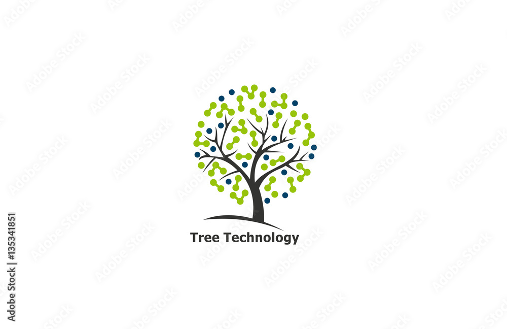 tree technology vector logo