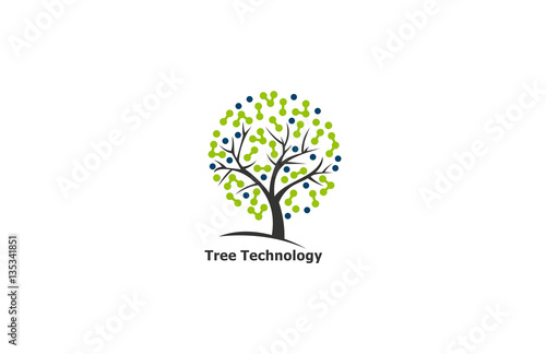 tree technology vector logo