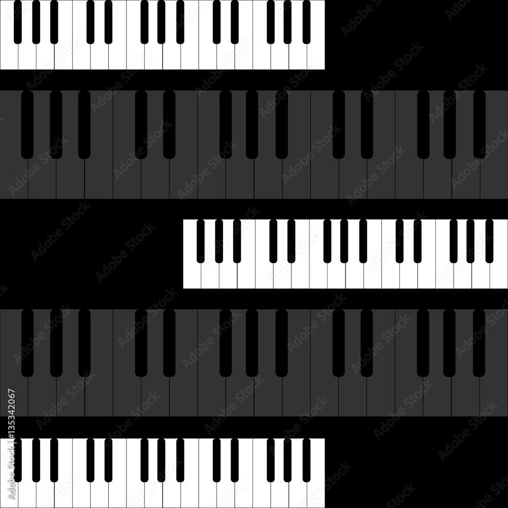 Piano keys on black background Piano keys on black background