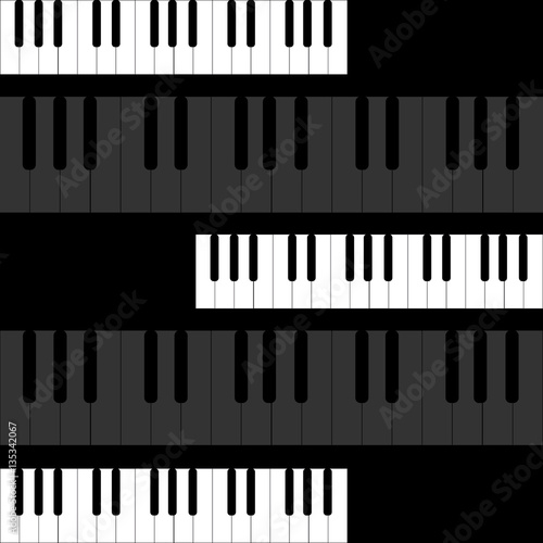 Piano keys on black background