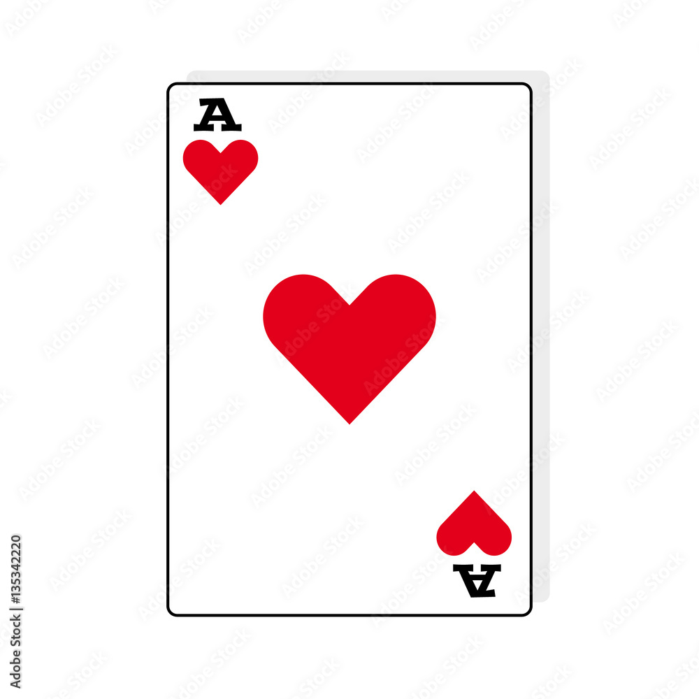 Obraz premium Ace of hearts on white background