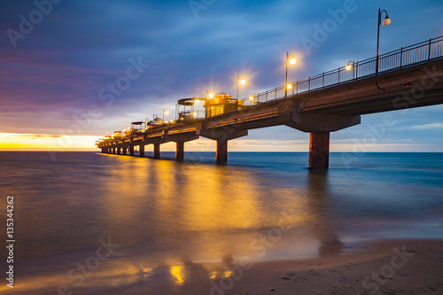 pier overlooking the sea after sunset