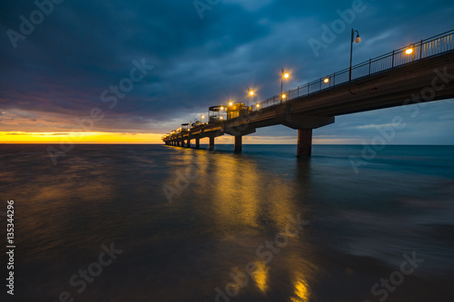 pier overlooking the sea after sunset