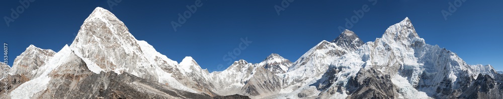 Mount Everest, Lhotse, Nuptse, Pumo Ri and Kala Patthar