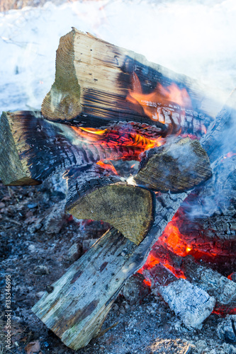 Campfire in winter