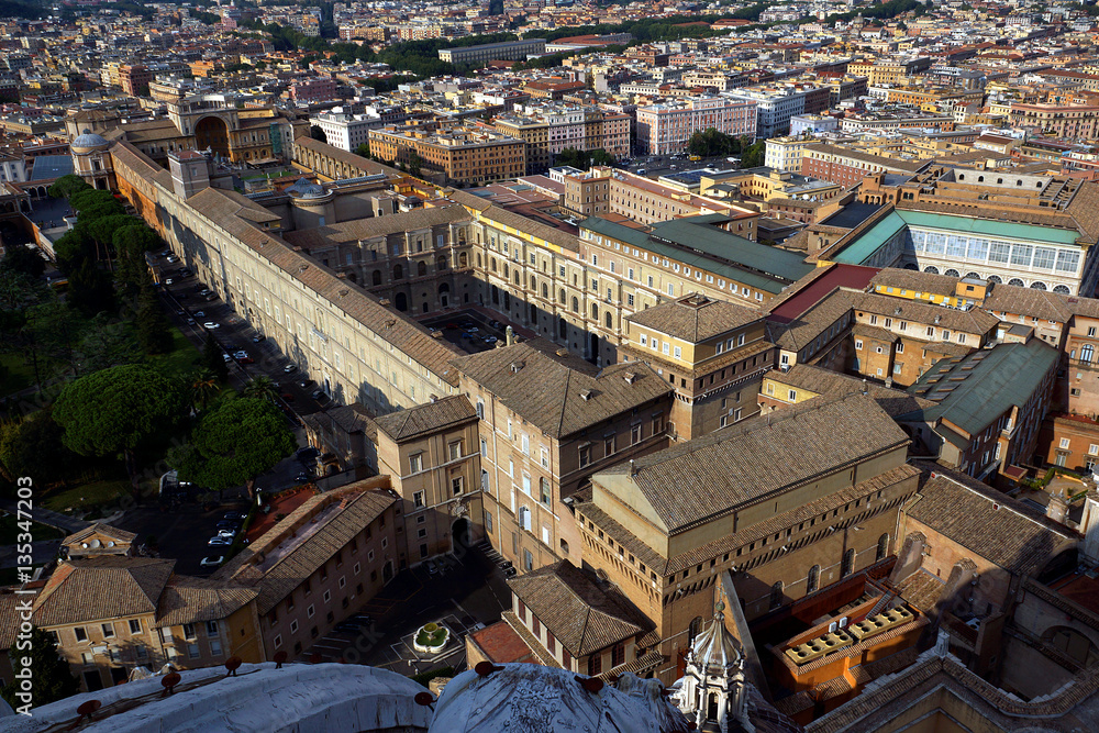 View on the Vatican museum and Sistine Chapel, Rome, Italy