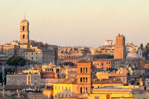 View of Rome roofs: Palazzo Senatorio's Tower, San Giorgio in Ve © EyeMFlatBoard