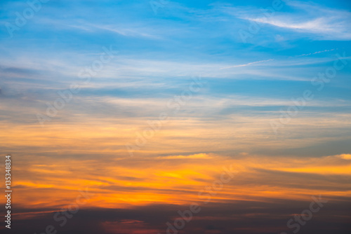 dramatic beautiful sunset and sunrise sky © Baramee