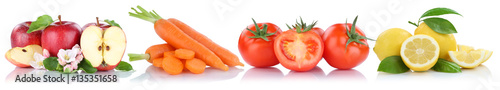 Obst und Gemüse Früchte Apfel Tomaten frische Freisteller frei