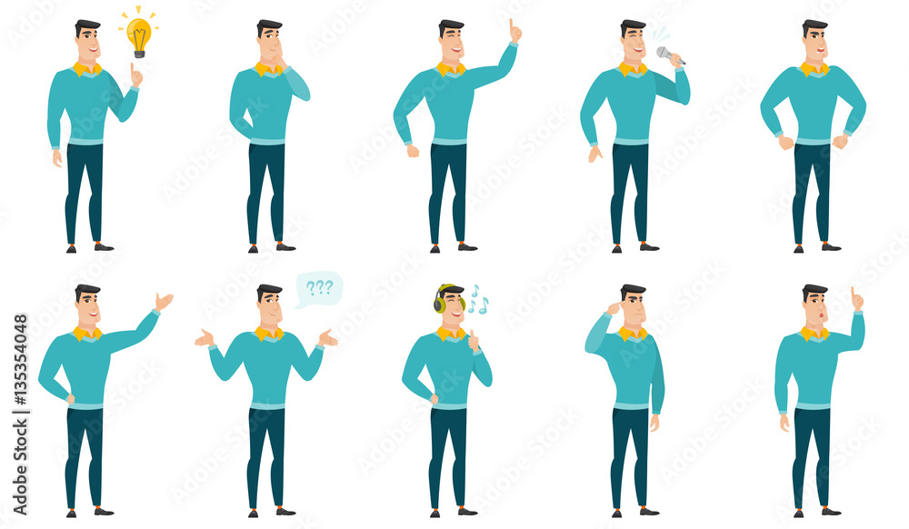 Vector set of illustrations with business people. Vector set of illustrations with business people.