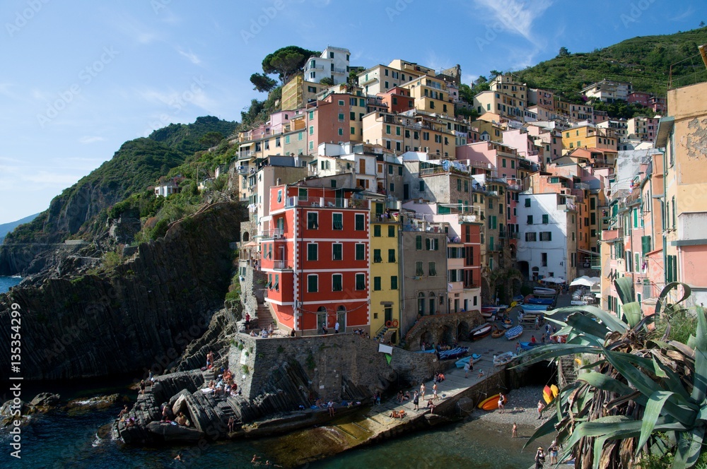 Village Riomaggiore on the Cinque Terre sea coast, Liguria, Italy