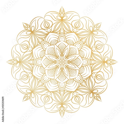 Vector Mandala ornament. Vintage decorative elements. Oriental round pattern. Islam, Arabic, Indian, turkish, pakistan, chinese, ottoman motifs. Hand drawn floral background.