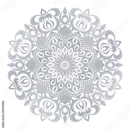 Vector Mandala ornament. Vintage decorative elements. Oriental round pattern. Islam, Arabic, Indian, turkish, pakistan, chinese, ottoman motifs. Hand drawn floral background.