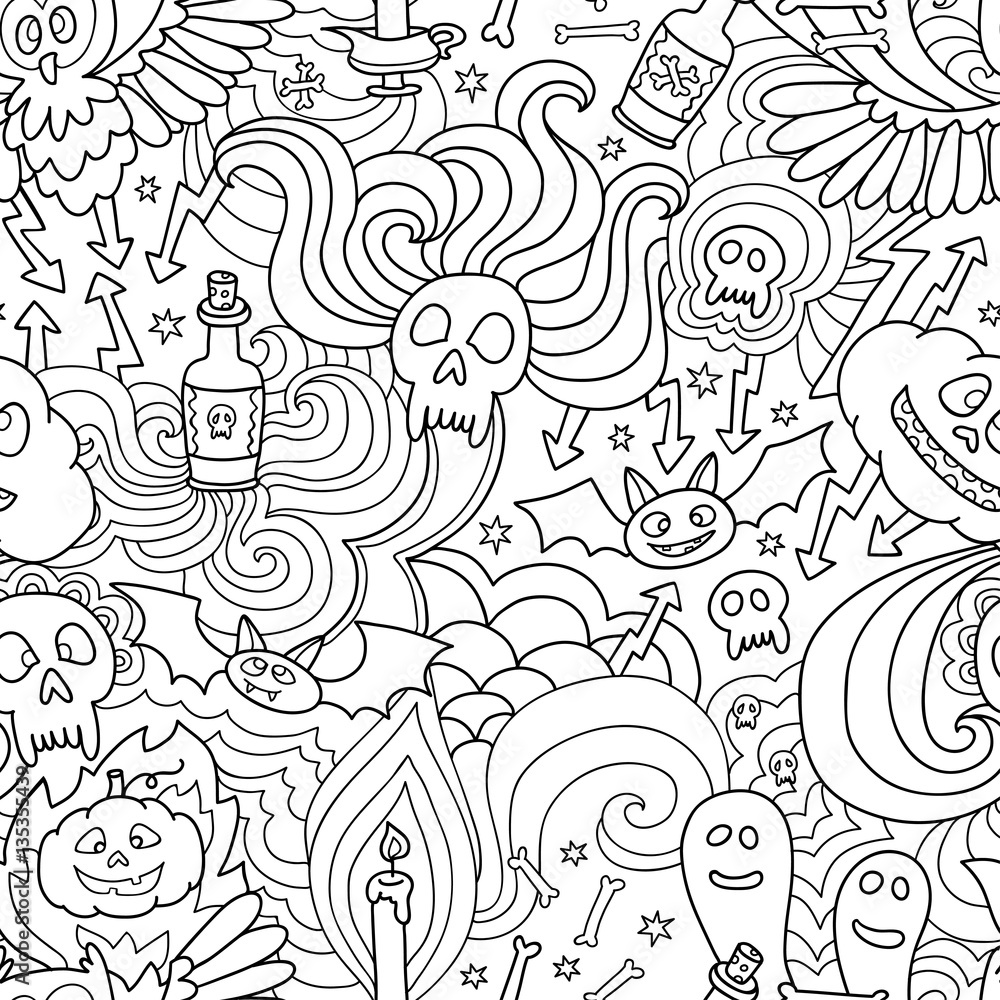 Happy Halloween seamless pattern with pumpkins, ghosts, spiders. Happy Halloween seamless pattern with pumpkins, ghosts, spiders.