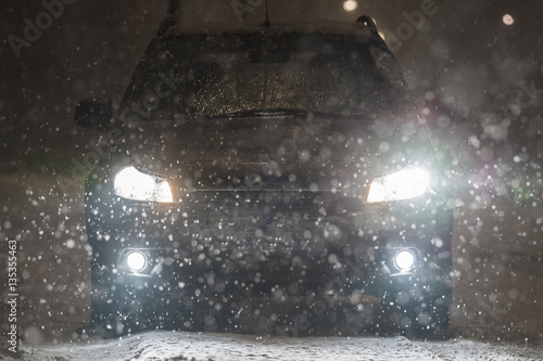 car in blizzard