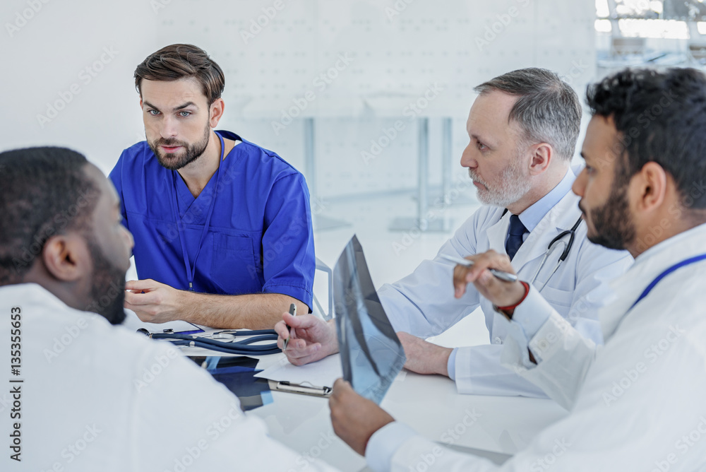 Smart doctors gathering council at clinic Smart doctors gathering council at clinic
