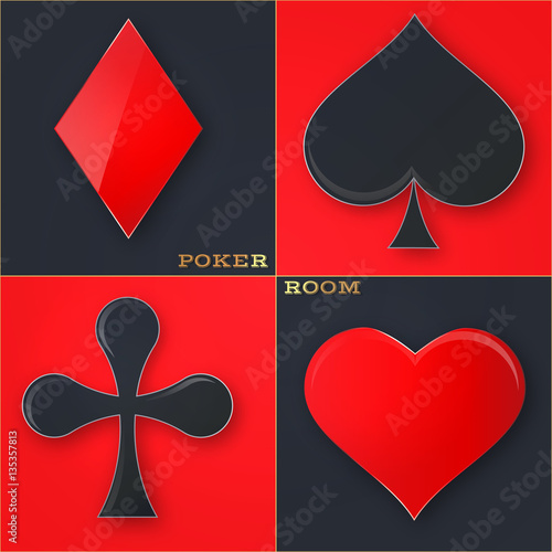 Poker casino poster logo template desig