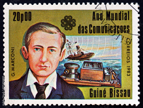 Postage stamp Guinea-Bissau 1983 Guglielmo Marconi photo