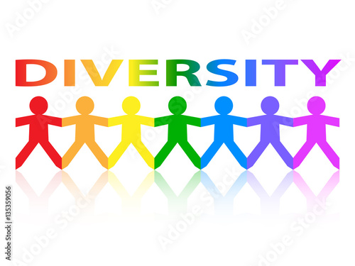 Diversity Paper People Rainbow