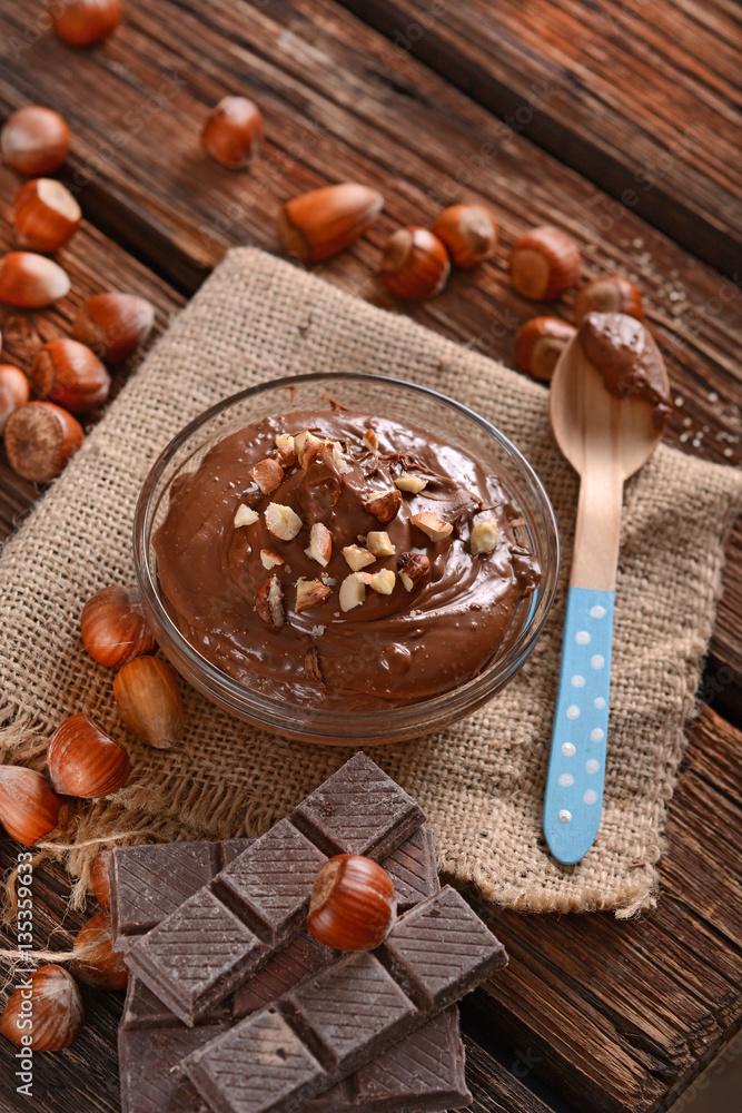 chocolate cream with hazelnuts chocolate cream with hazelnuts
