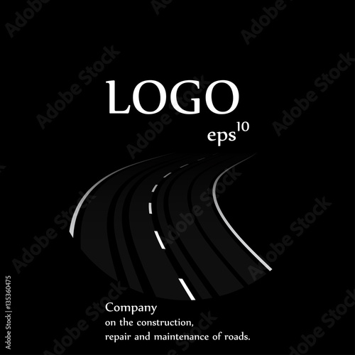 logo road. logo of the company that is paving the road