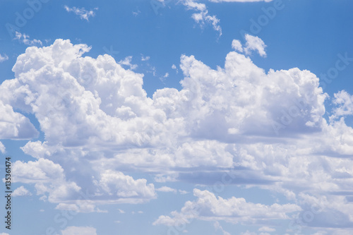 Photography Full sky of fluffy white cumulous clouds