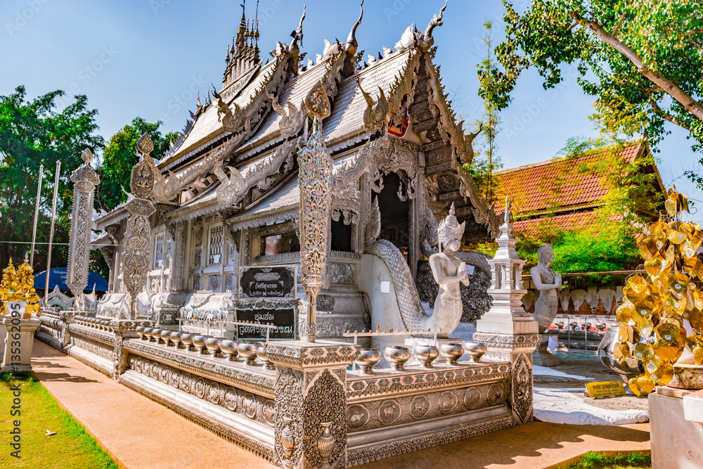 Silver Buddhas in Wat Sri Suphan, Buddhist temple Chiang Mai, Thailand