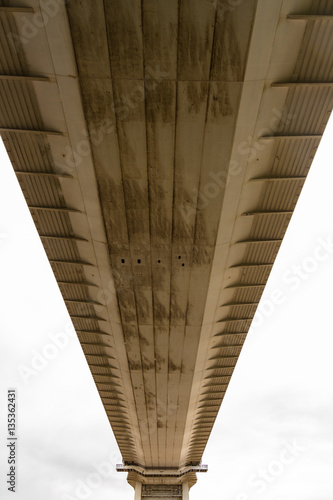 Underside of the older Severn Crossing, suspension bridge connec photo