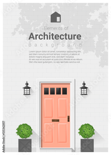 Elements of architecture , front door background , vector ,illustration