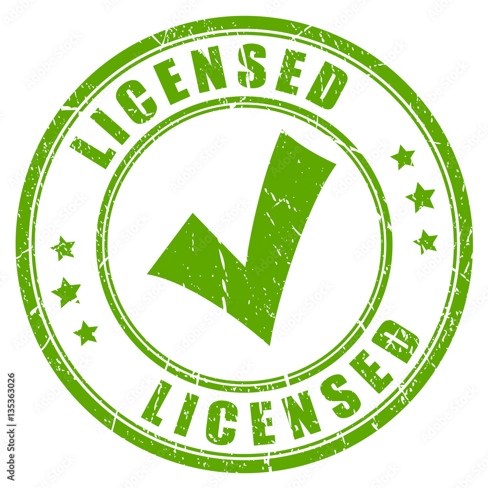 Licensed product business rubber stamp Licensed product business rubber stamp