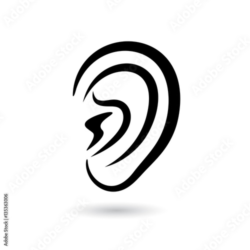 Human ear vector icon