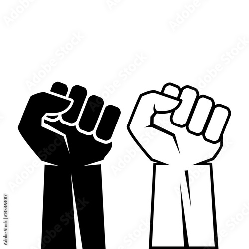 Human fist hand icon set